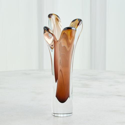 Iris Vase-Dark Amber