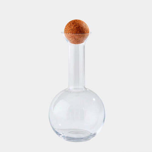 chemistry round decanter w/cork stopper
