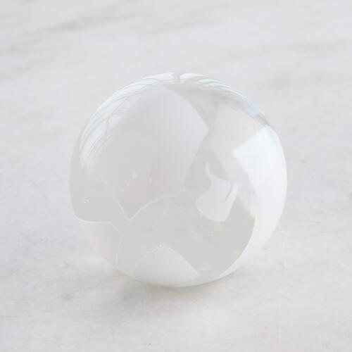Glass Flakes Orb Paperweight