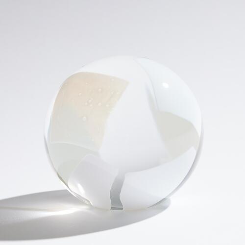 Glass Flakes Orb Paperweight