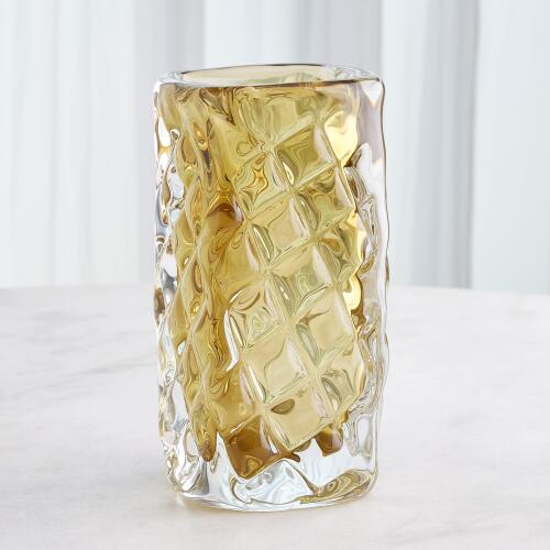 Quilted Vase-Moss Green