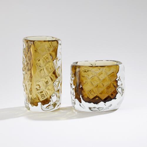 Quilted Vase-Moss Green