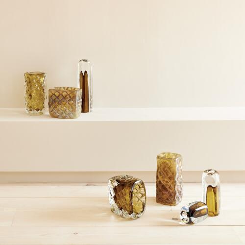 Maude Quilted Vase-Moss Green