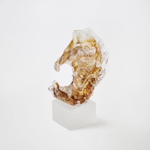 Miniature Tidal Wave Sculpture-Brown