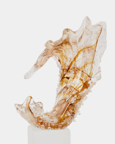 Miniature Tidal Wave Sculpture-Brown