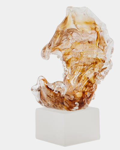 Miniature Tidal Wave Sculpture-Brown