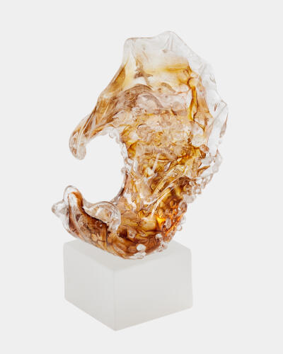 Miniature Tidal Wave Sculpture-Brown