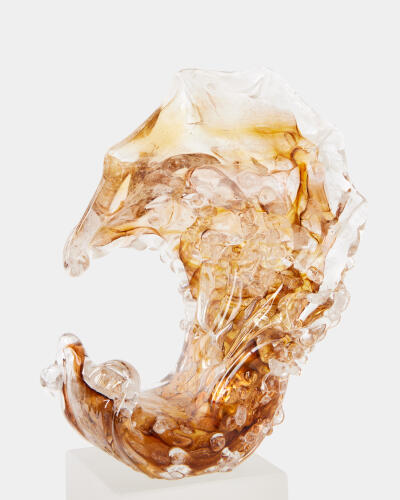 Miniature Tidal Wave Sculpture-Brown