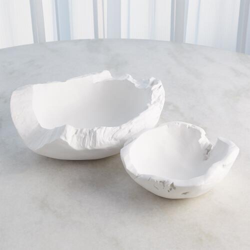 Faux Timber Bowl-Matte White