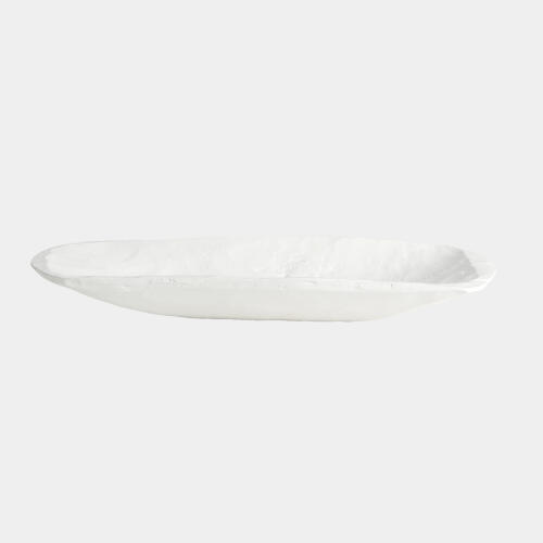 Cobble Faux Timber Bowl-Matte White