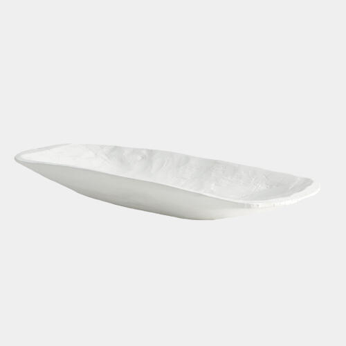 Cobble Faux Timber Bowl-Matte White