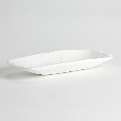 Faux Timber Bowl-Matte White