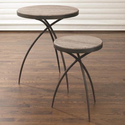 Tripod Table w/Grey Marble Top