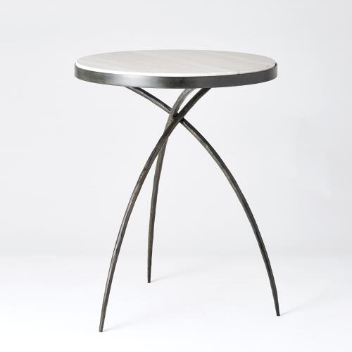 Tripod Table w/Grey Marble Top