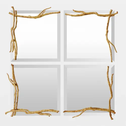 Twig Mirror-Gold Leaf
