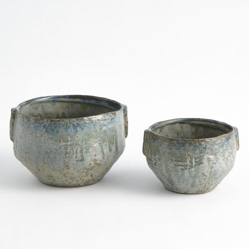 pinch pot planter-reactive seafoam