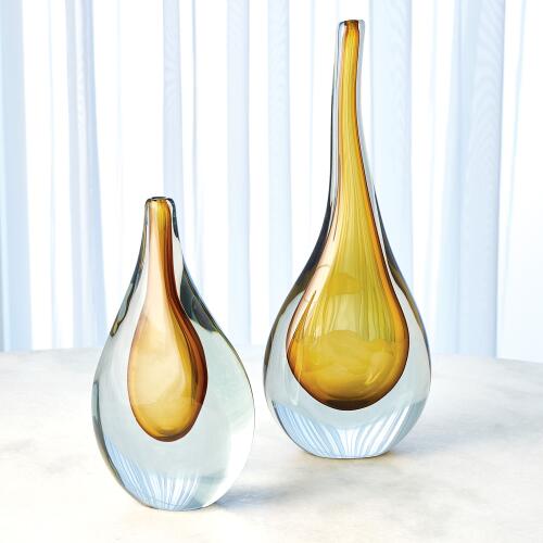 Stretched Neck Vase-Amber