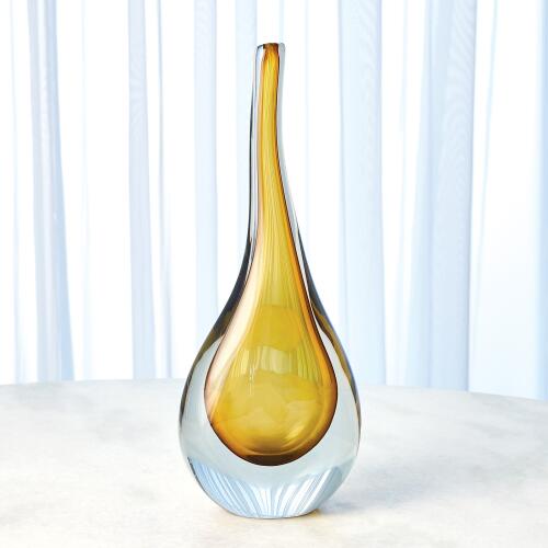 Stretched Neck Vase-Amber