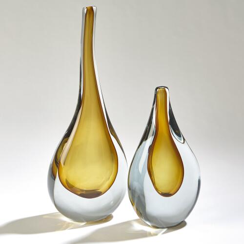 Stretched Neck Vase-Amber