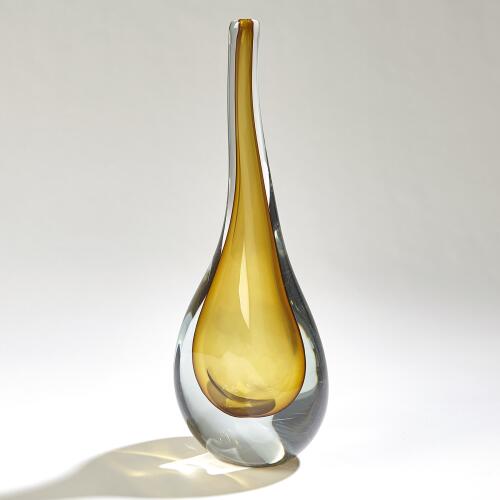 Stretched Neck Vase-Amber