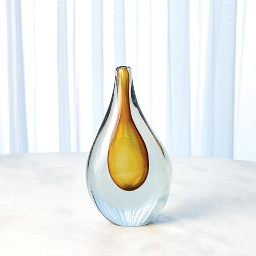 Stretched Neck Vase-Amber