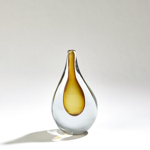 Stretched Neck Vase-Amber