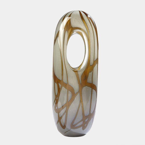 swirl vase-amber/gray