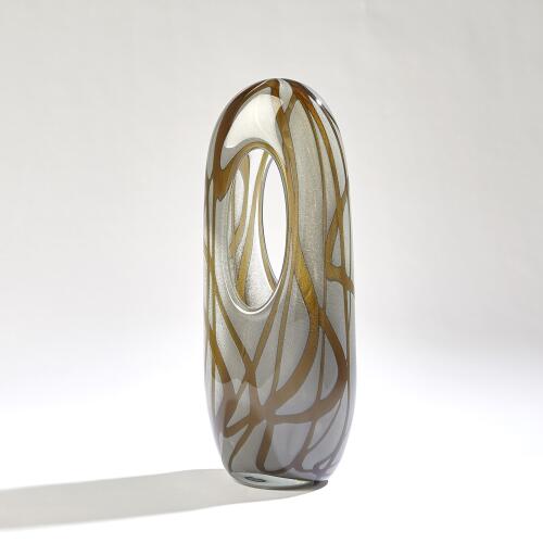 swirl vase-amber/grey
