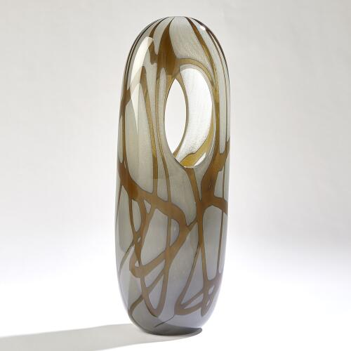 Swirl Vase-Amber/Gray