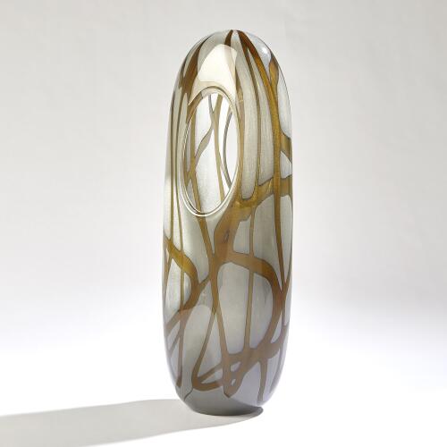 Swirl Vase-Amber/Gray