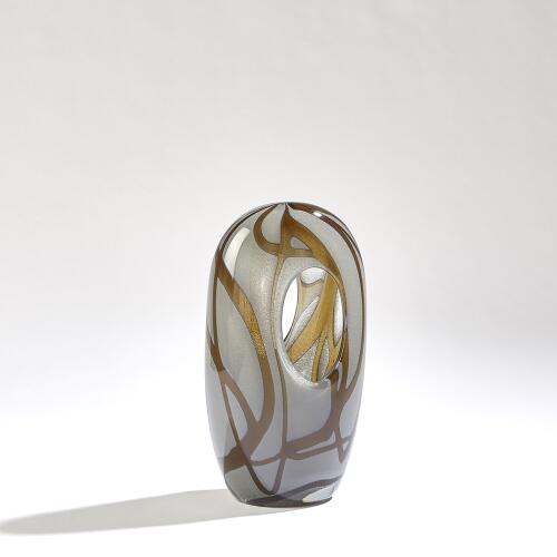 Swirl Vase-Amber/Gray