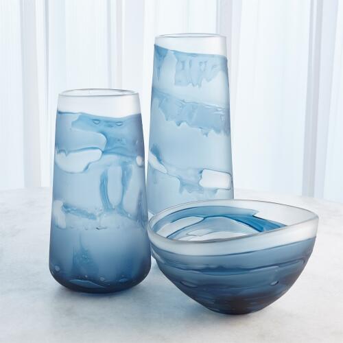 Glacier Vase-Blue-Sm