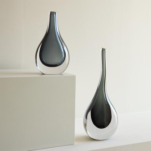 Stretched Neck Vase-Gray