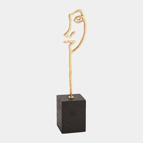 scribble sculpture son-polished brass