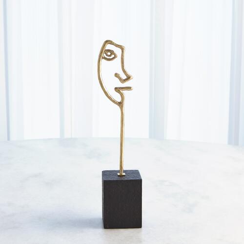 scribble sculpture son-polished brass