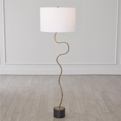 Loop Floor Lamp-Brass