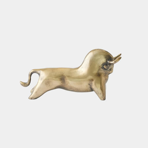 Sampson Bull Sculpture-Antique Brass