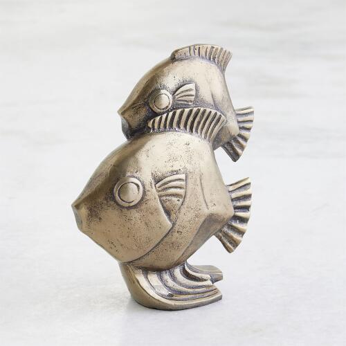 Fishy Sculpture-Antique Brass