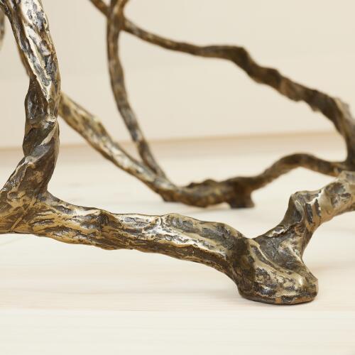 Twistwood Side Table-Antique Brass