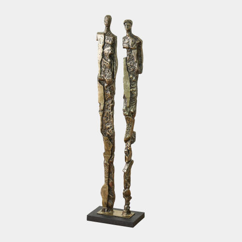 Brut Couple Sculpture-Brass