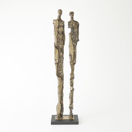 abstract couple sculpture-brass