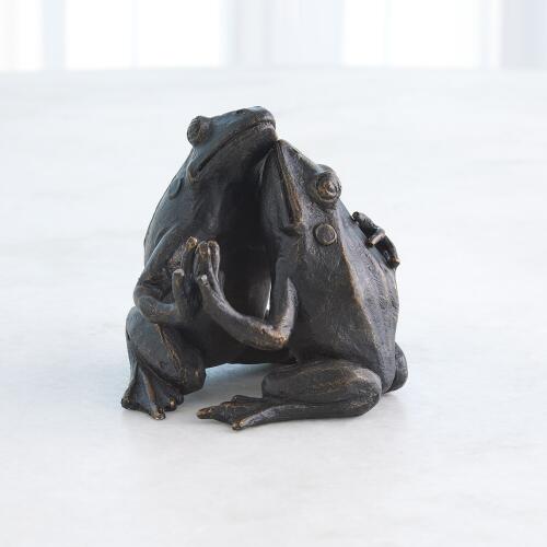 Hugging Frog Sculpture-Bronze