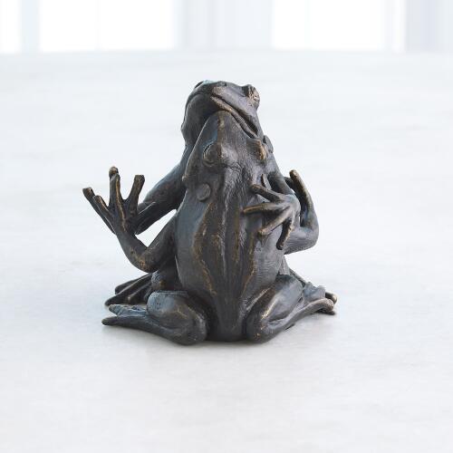 Hugging Frog Sculpture-Bronze