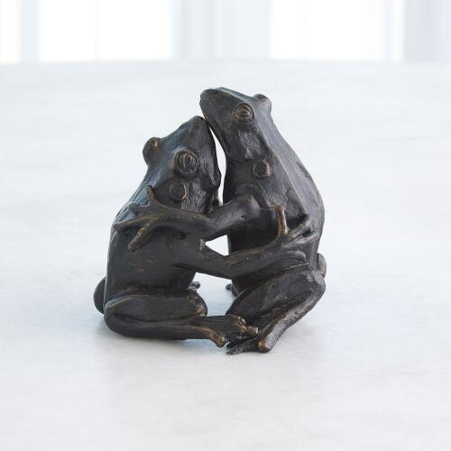 Hugging Frog Sculpture-Bronze