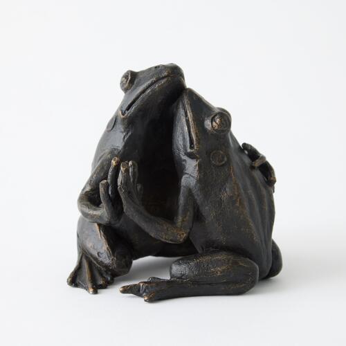 Hugging Frog Sculpture-Bronze