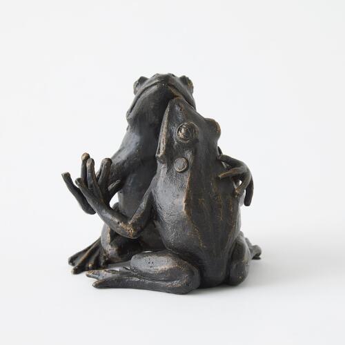 Hugging Frog Sculpture-Bronze