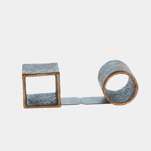 Geometry Bookends-Iron/Gold