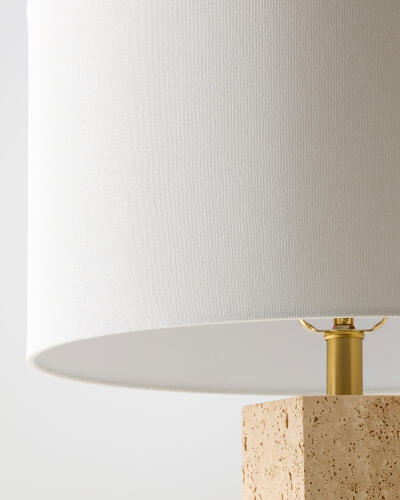 Carved Marble Lamp-Travertine