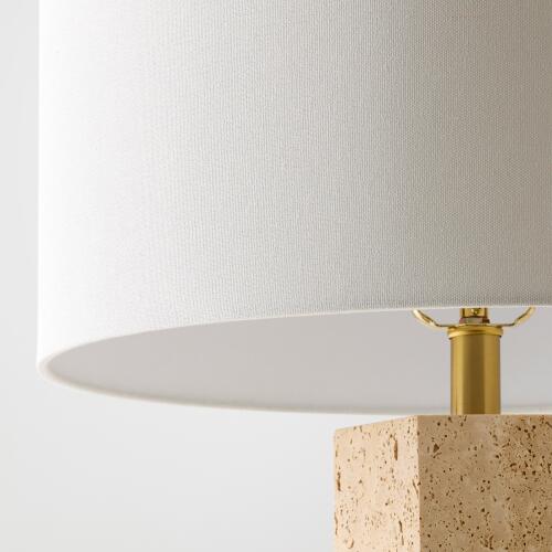 Carved Marble Lamp-Travertine