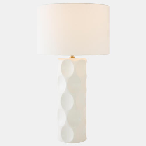 Scooped Lamp-White